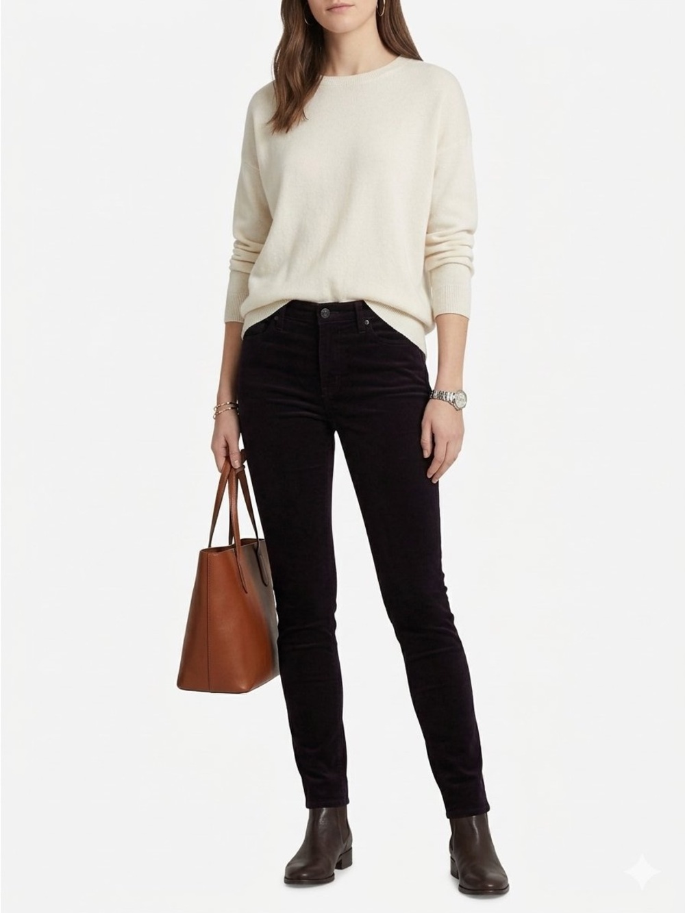 7 For All Mankind Black Cropped Ankle Pants